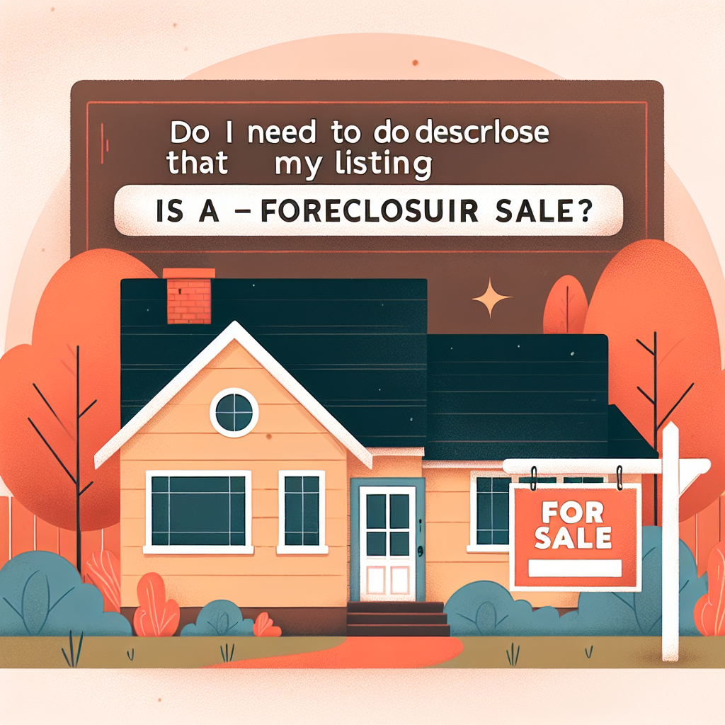 Breakout Content AI generated featured image for a blog article about Do I Need to Disclose That My Listing Is a Foreclosure Sale?